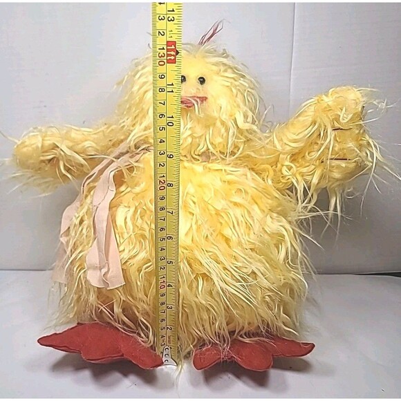 NWT WT Collection Large Weighted Fuzzy Yellow Chick  Primitive Spring Easter - Picture 3 of 7